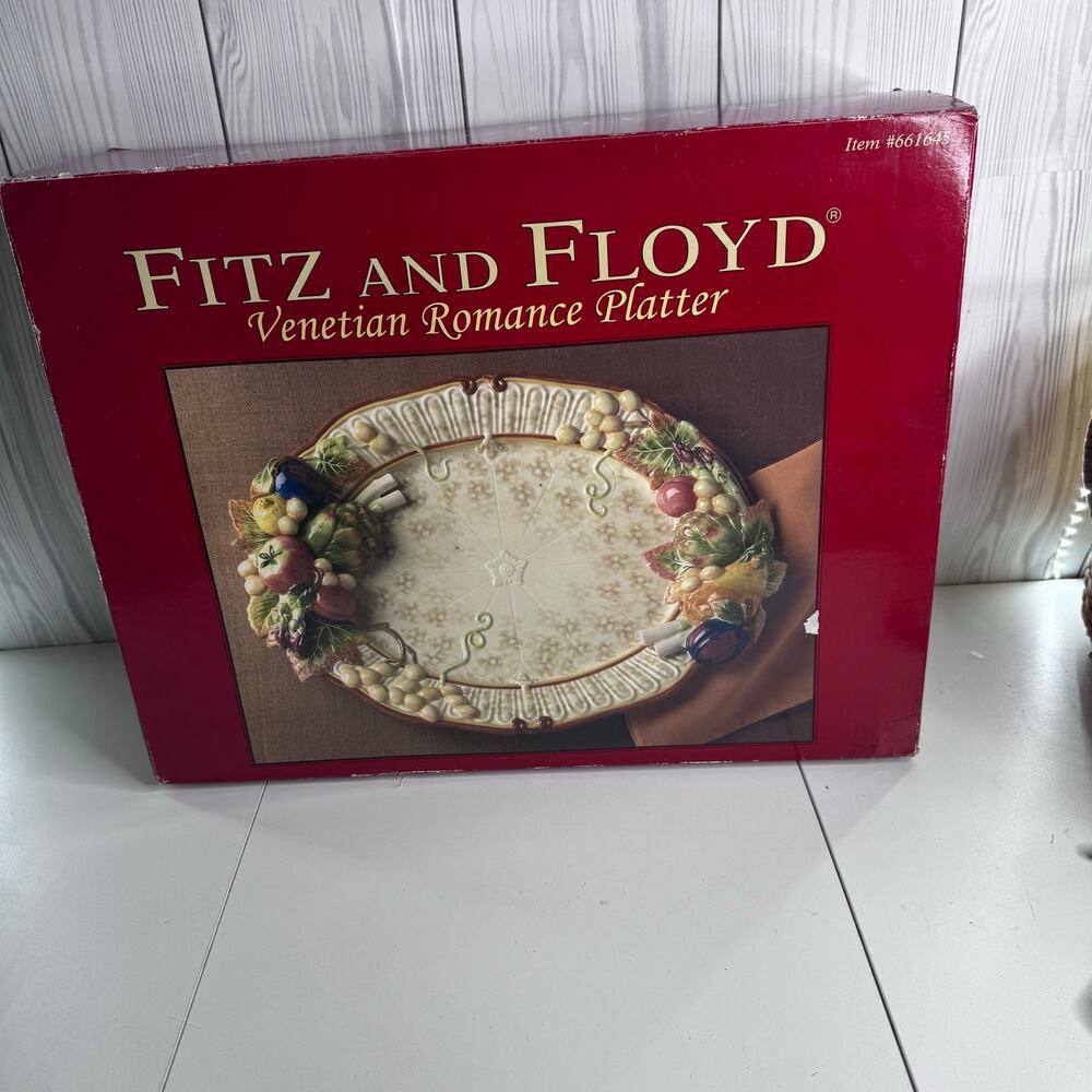 Fitz & Floyd Venetian Romance Platter  X Large Autumn Fall Fruit & Vegetables